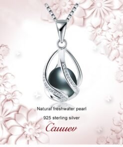 Cauuev Natural freshwater Pearl Necklace 925 Sterling Silver