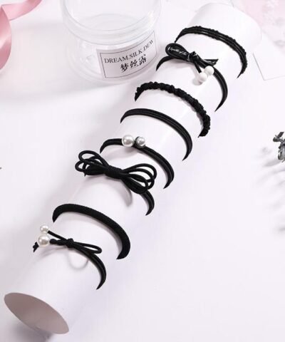Pjnewesting Women's Fashion 8/12/15pcs Elegant Elastic Ponytail Hair Bands Holder