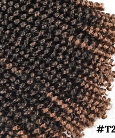 Leeons Kanekalon 8 In Soft Spring Twist Hair Extension Micro Synthetic Curly Weave Crochet Braids 30Roots