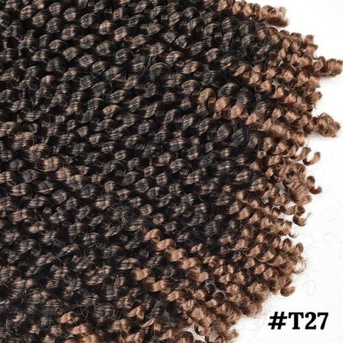 Leeons Kanekalon 8 In Soft Spring Twist Hair Extension Micro Synthetic Curly Weave Crochet Braids 30Roots