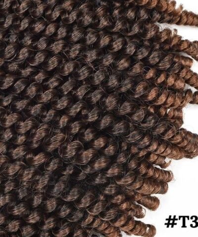 Leeons Kanekalon 8 In Soft Spring Twist Hair Extension Micro Synthetic Curly Weave Crochet Braids 30Roots
