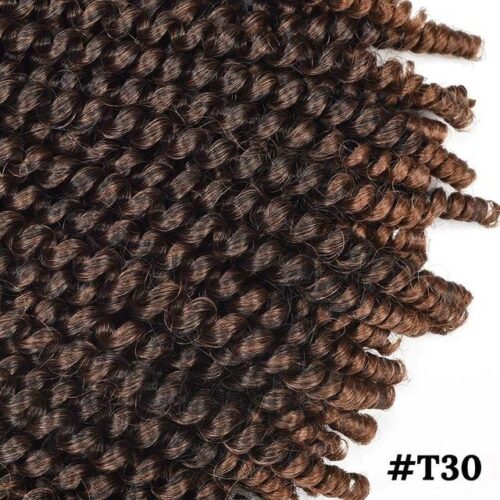 Leeons Kanekalon 8 In Soft Spring Twist Hair Extension Micro Synthetic Curly Weave Crochet Braids 30Roots