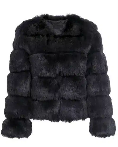 Women's Chevron Faux Fur Jacket