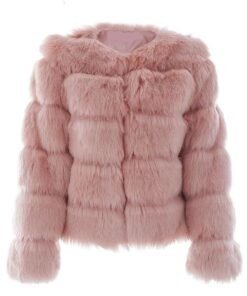 Women's Chevron Faux Fur Jacket