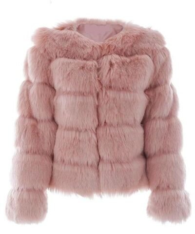 Women's Chevron Faux Fur Jacket