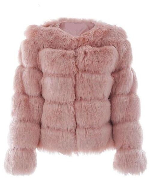 Women's Chevron Faux Fur Jacket