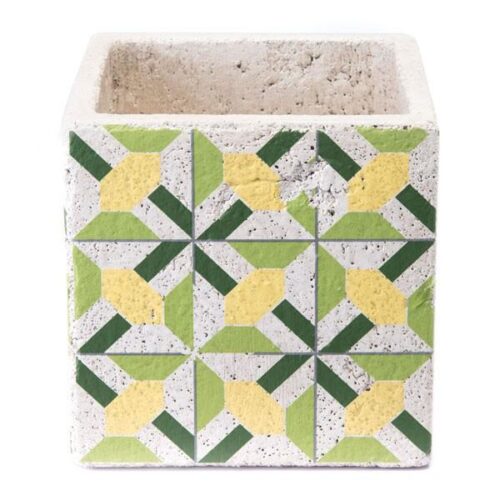 Zuo Cement Flower Planter Green And Yellow