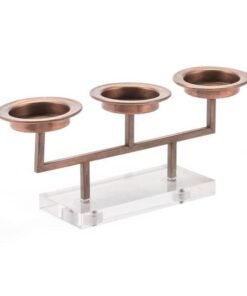 Zuo Lucite 3 Candle Holder Gold