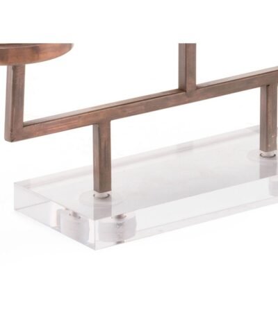 Zuo Lucite 3 Candle Holder Gold