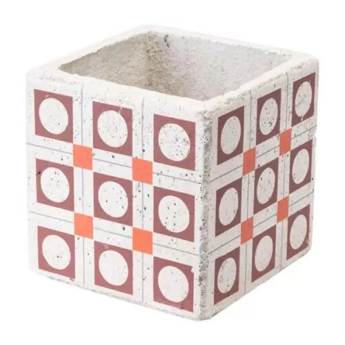 Zuo Cement Squares Planter Red And Orange