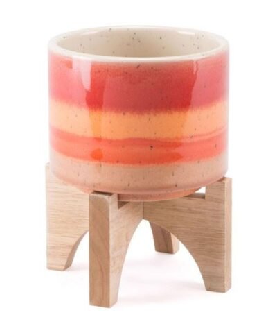 Zuo Orange Stripes Planter Small Orange