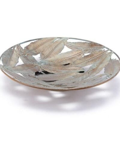 Zuo Feather Plate Sm Distressed Gold