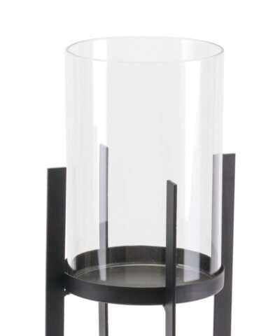 Zuo Equis Black Candle Holder Lg Black