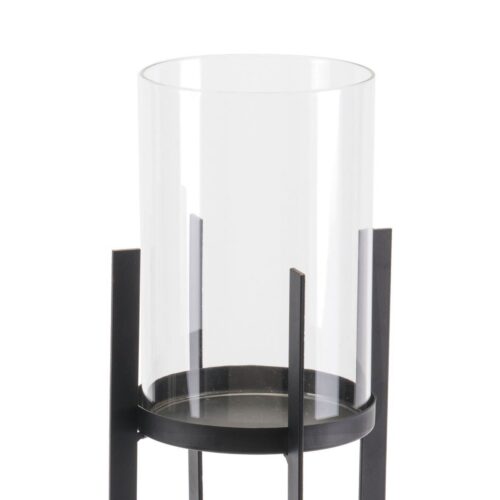 Zuo Equis Black Candle Holder Lg Black