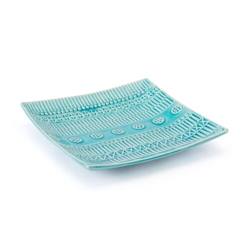 Zuo Tribal Plate Bowl Blue