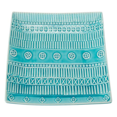 Zuo Tribal Plate Bowl Blue