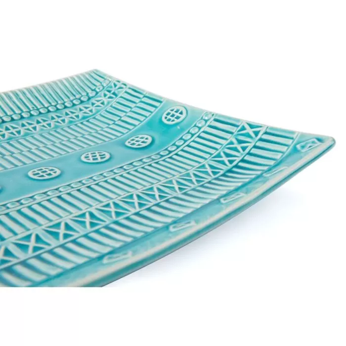 Zuo Tribal Plate Bowl Blue