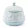 Herringbone Lid Jar Blue