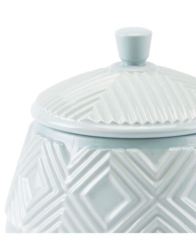 Herringbone Lid Jar Blue