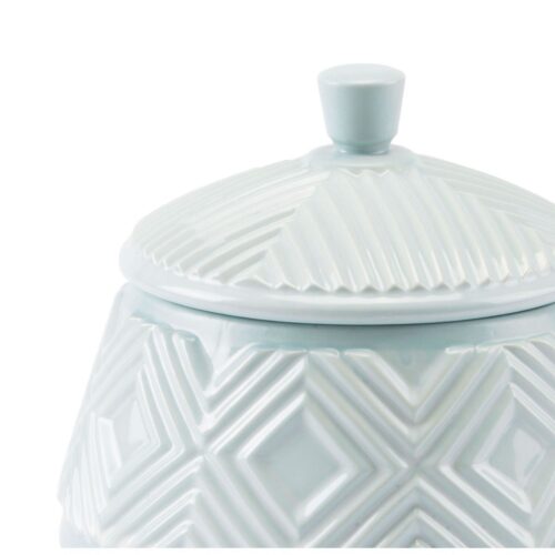 Herringbone Lid Jar Blue