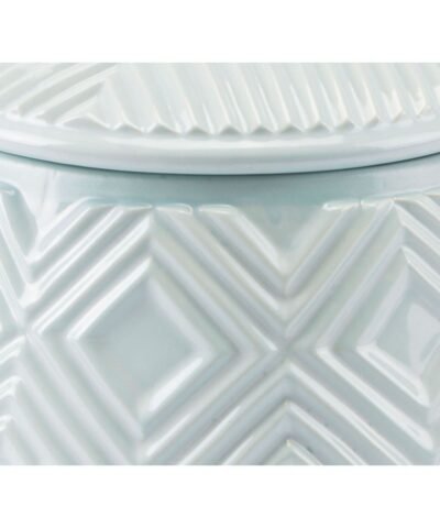 Herringbone Lid Jar Blue