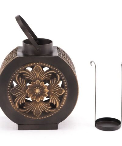 Zuo Leaves Lantern Small Candle Holder Black & Gold