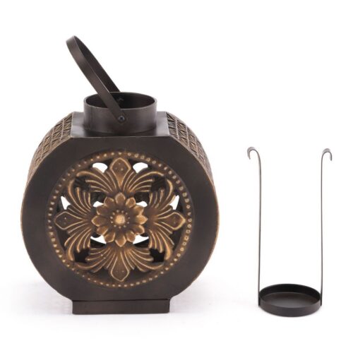 Zuo Leaves Lantern Small Candle Holder Black & Gold