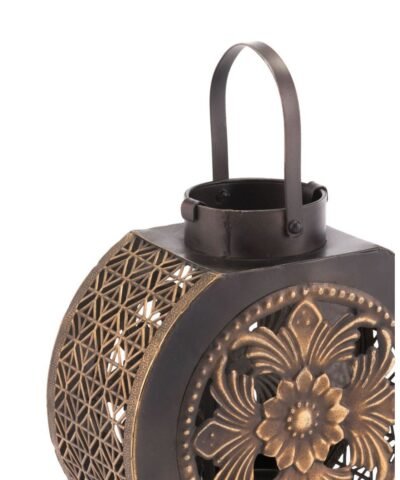Zuo Leaves Lantern Small Candle Holder Black & Gold