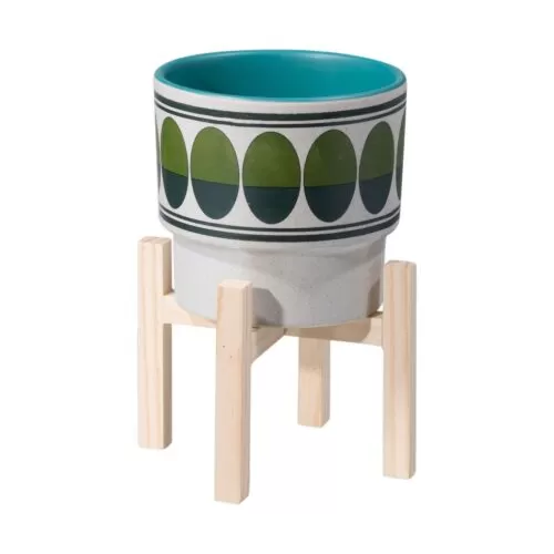 Zuo Retro Small Planter Green & Teal