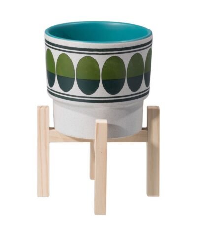 Zuo Retro Small Planter Green & Teal