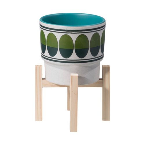 Zuo Retro Small Planter Green & Teal