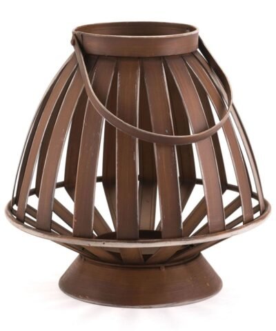Zuo Bamboo Lantern Candle Holder Brown