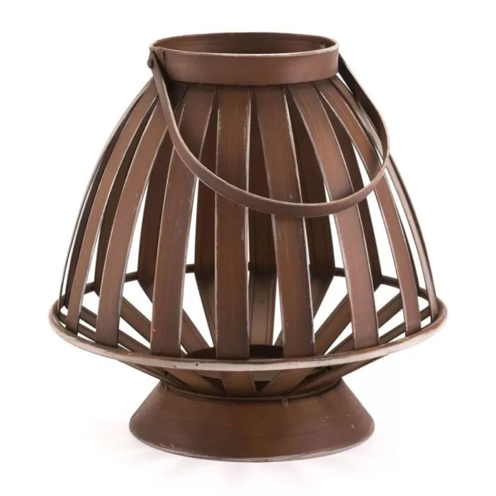 Zuo Bamboo Lantern Candle Holder Brown