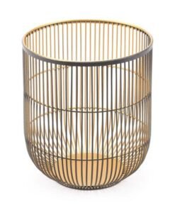 Zuo Jaula Candle Holder Medium Matte Black & Gold
