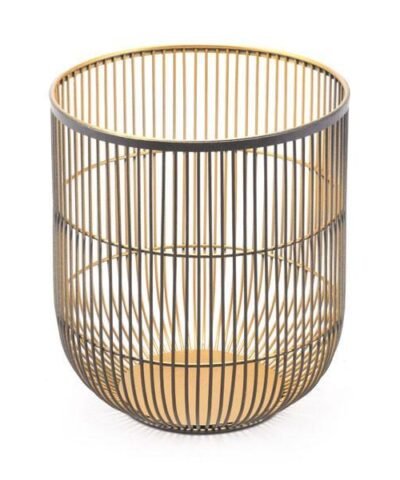 Zuo Jaula Candle Holder Medium Matte Black & Gold