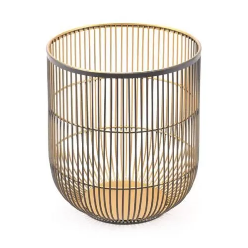 Zuo Jaula Candle Holder Medium Matte Black & Gold