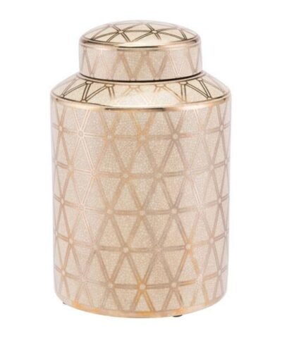 Link Covered Jar Small Gold And Yellow