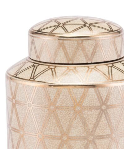 Link Covered Jar Small Gold And Yellow