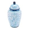Flower Temple Jar Large Blue And White