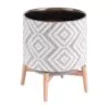 Zuo Llano Large  Planter Gray & White