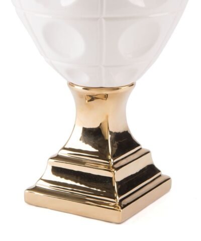 Geisha Jar Large Gold & White