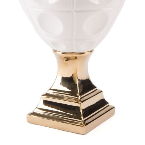 Geisha Jar Large Gold & White