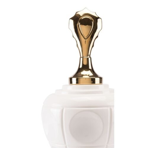 Geisha Jar Large Gold & White