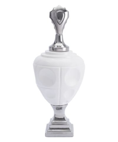 Geisha Large Jar White & Silver