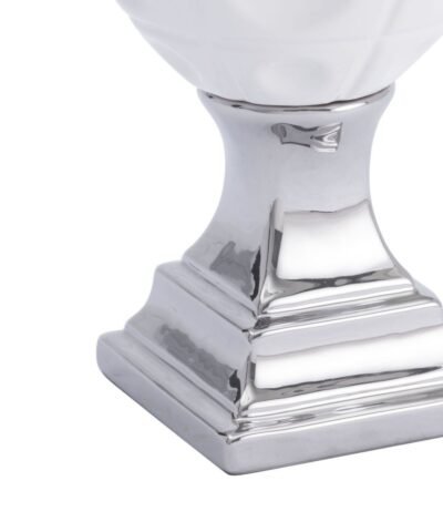 Geisha Large Jar White & Silver