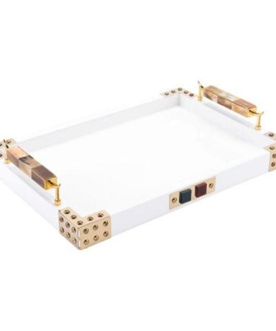 Zuo Rectangular Tray With Horn & Agate Handl
