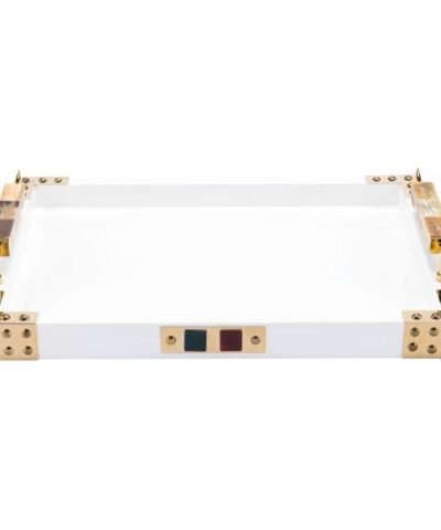 Zuo Rectangular Tray With Horn & Agate Handl