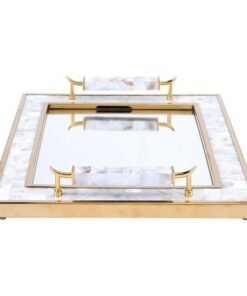Zuo Tray With Horn Handle White