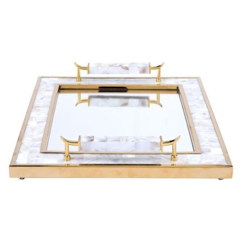 Zuo Tray With Horn Handle White