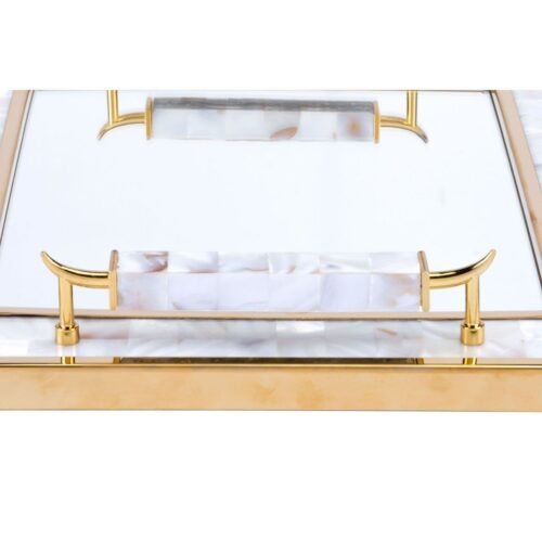 Zuo Tray With Horn Handle White